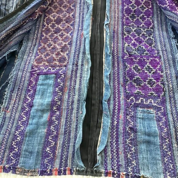 Vintage Embroidered Jacket from Thailand Handmade Primitive Patchworks Size L - Picture 8 of 14